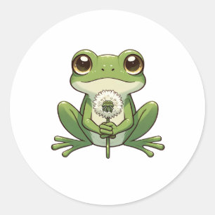 Kronen und Frosch Runder Aufkleber