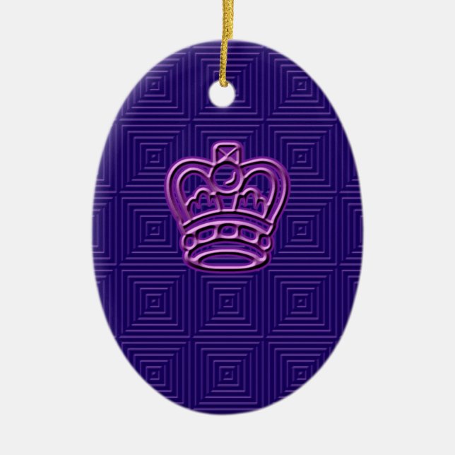 Kronen-Weihnachtsverzierung Keramikornament (Vorne)