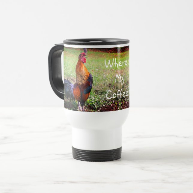 Kronen, wo ist mein Kaffee lustig? Reisebecher (Vorderseite Links)