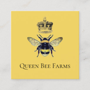 Kronenbauernhof Queen Been Apiary Yellow Gold Quadratische Visitenkarte