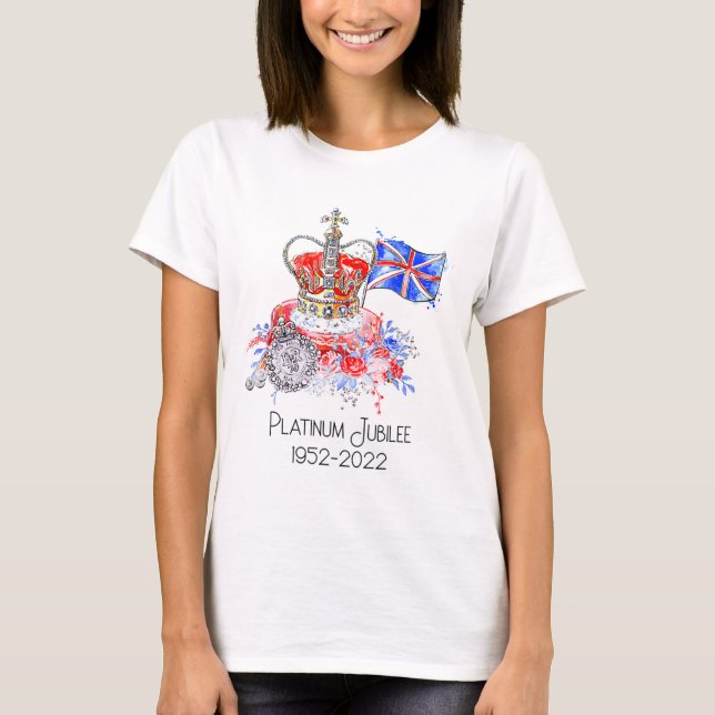 Kronenflagge Platinum Jubilee T-Shirt (Vorderseite)