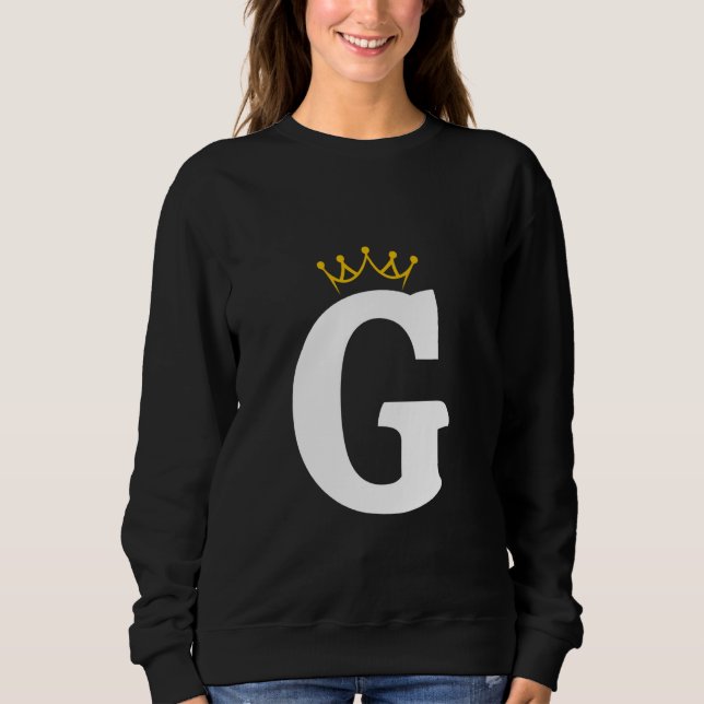 Kronenförmiges Buchstaben-G-Monogramm-Design Sweatshirt (Vorderseite)