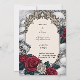 Kronenhügel und Rose rahmen gotische Hochzeit Einladung