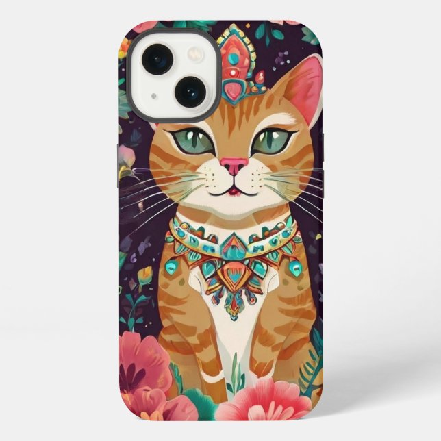 Kronenkatze iPhone Hülle (Rückseite)