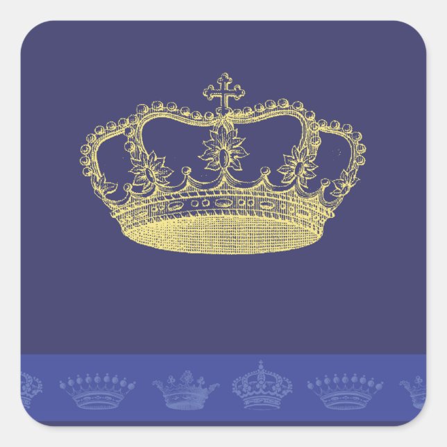 Kronenkleber Quadratischer Aufkleber (Vorderseite)