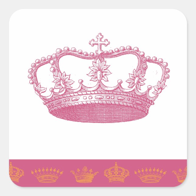 Kronenkleber Quadratischer Aufkleber (Vorderseite)