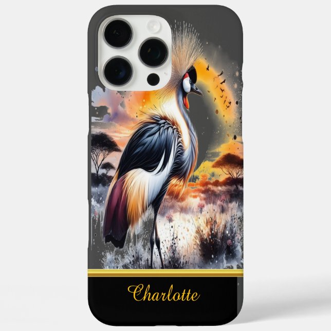 Kronenkrane steht majestätisch iPhone 16 pro max hülle (Rückseite)