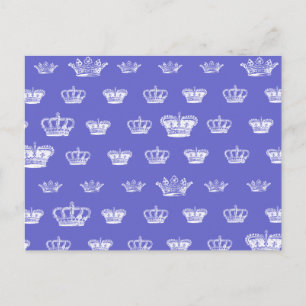 Kronenmuster in Weiß Postkarte