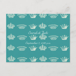 Kronenmuster in Weiß Postkarte