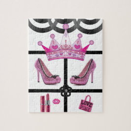 Kronenpuzzle, rosa, schwarz