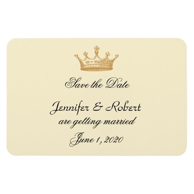 Kronenreglement in Gold Elfenbein Hochzeit speiche Magnet (Horizontal)