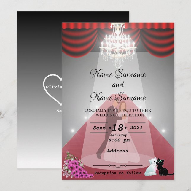 Kronenroter Teppichboden Einladung (Vorne/Hinten)