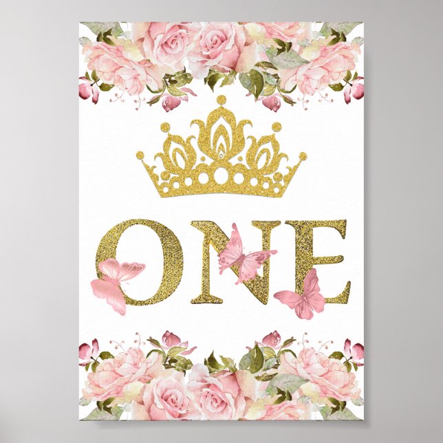 Kronenschmetterlinge Rosa Blumenstrauß Hochstuhl Z Poster (Vorne)