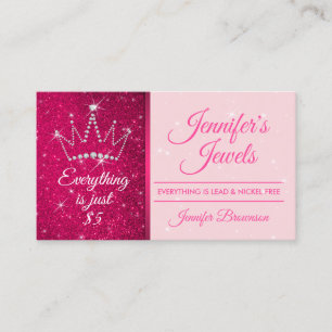 Kronenschmuck Accessoires Funkeln Rosa Bling Dame Visitenkarte