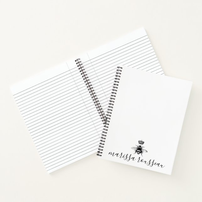 Kronenschrift für das Queen Bee Logo Notizbuch (Innenseite)
