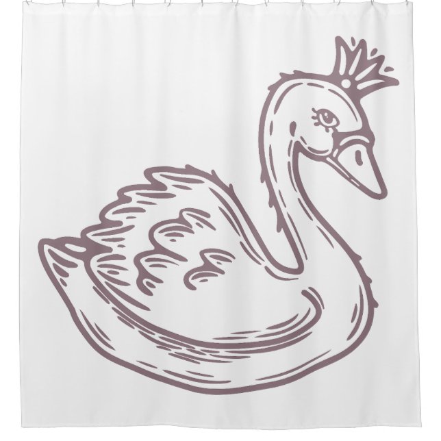 Kronenschwan Duschvorhang (Vorderseite)