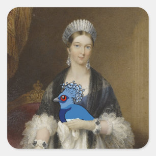 Kronentaube Queen Victoria Quadratischer Aufkleber