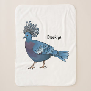 Kronentaube-Vogel-Cartoon-Illustration Sherpadecke