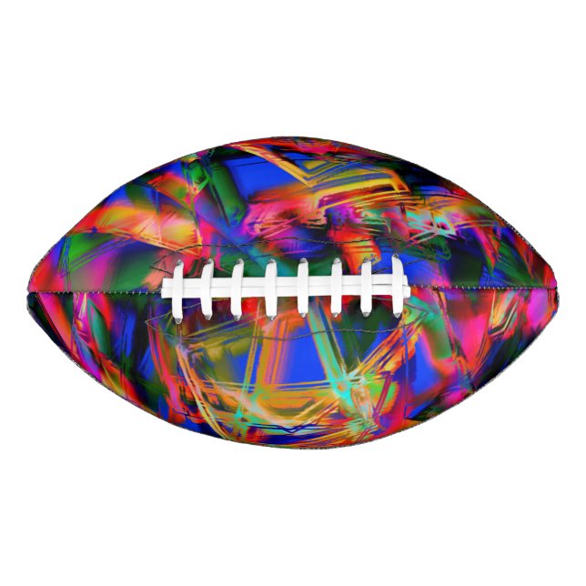 Kronfarbene Quadrate mit farbigem Pinselstrich Football (Vorderseite)