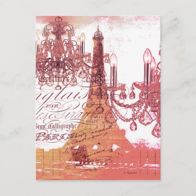 Kronleuchter aus Eiffelturm Postkarte (Vorderseite)