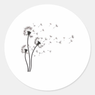 Kronleuchter aus schwarzer Wildblume Runder Aufkleber