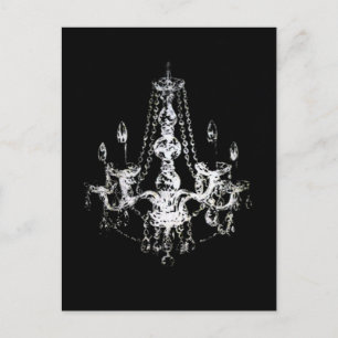 Kronleuchter Eleganz ~ Postkarte Schwarz Weiß Spaß