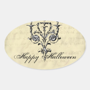 Kronleuchter Halloween Ovaler Aufkleber