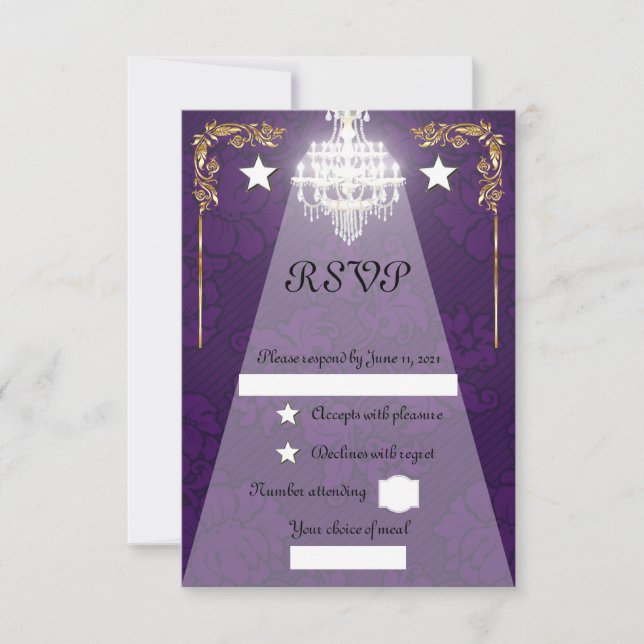 Kronleuchter RSVP Karte (Vorderseite)