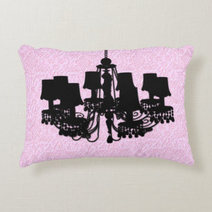 Kronleuchter-Silhouette, Pink-ACCENT-PILLOW Zierkissen