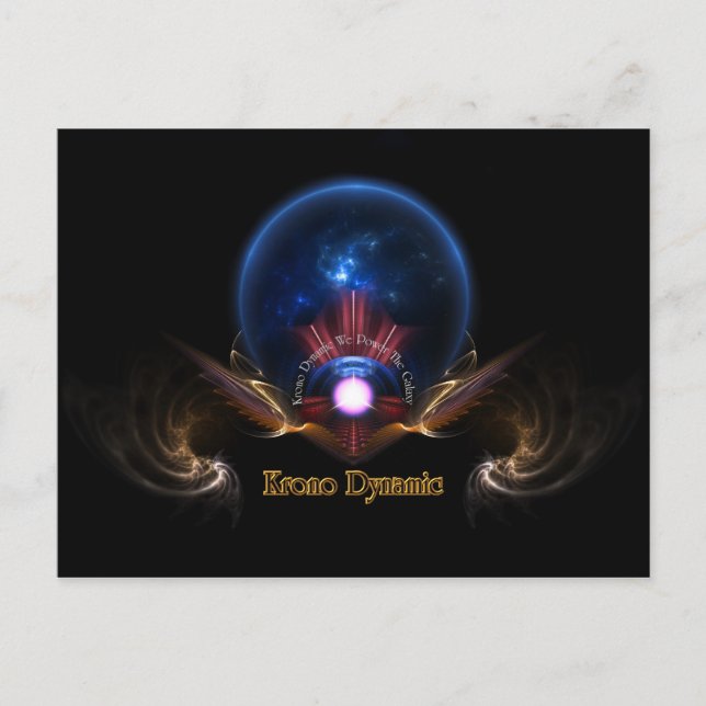 Krono Dynamic Fraktal Art Postkarte (Vorderseite)