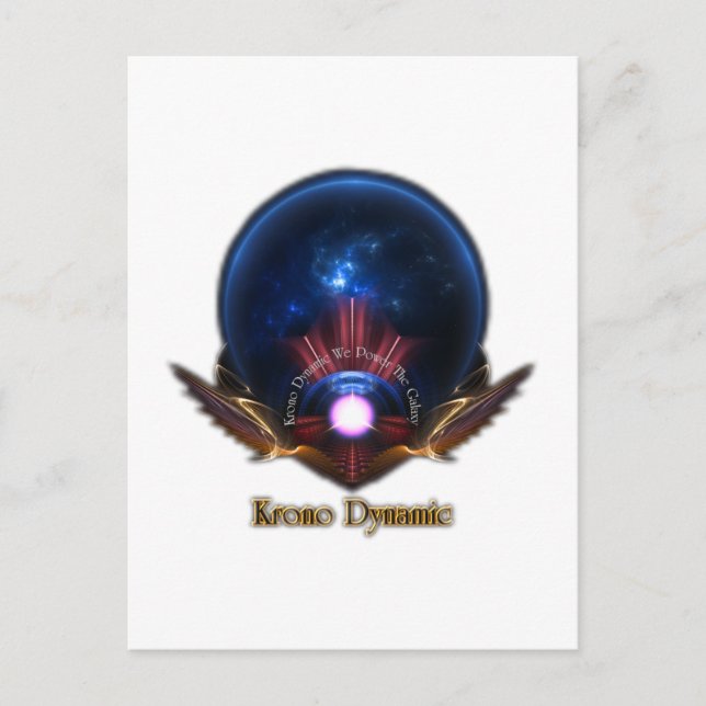 Krono Dynamic Fraktal Art Postkarte (Vorderseite)