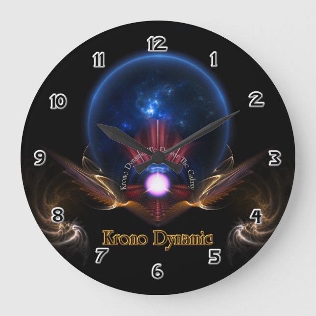 Krono Dynamic Fraktal Art Wall Clock Große Wanduhr (Vorderseite)