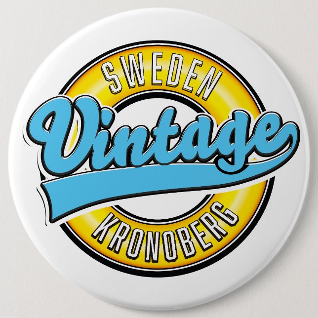Kronoberg Schweden Vintages Logo Button (Vorderseite)