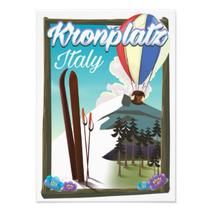 Kronplatz Italien Skifahrplakat Fotodruck