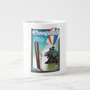 Kronplatz Italien Skifahrplakat Jumbo-Tasse