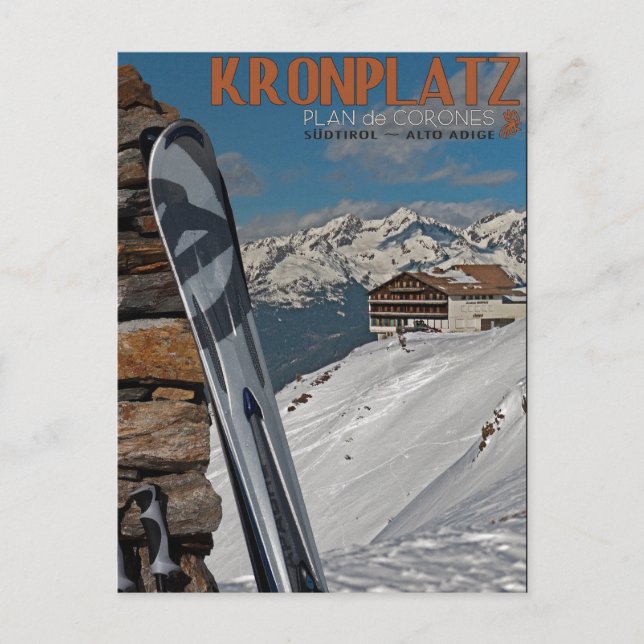 Kronplatz Skis Postkarte (Vorderseite)