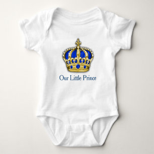 Kronprinz Baby Königsblau-Goldprinz- Baby Strampler