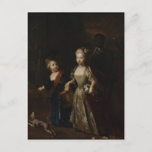 Kronprinz Frederick II. mit Schwester Postkarte