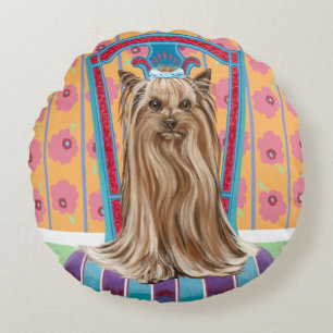 Kronprinzessin Yorkie Rundes Kissen