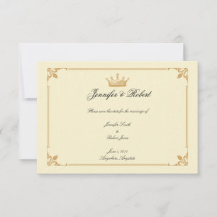 Kronregulierung in Gold und Elfenbein Save the Dat Save The Date