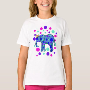 Krönte Elefanten mit Polka Dots Girls T - Shirt