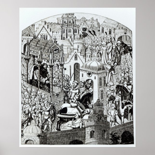 Krönung von Charlemagne in Jerusalem Poster (Vorne)