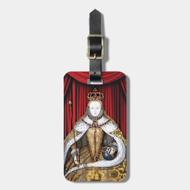 Krönung von Tudor Königin Elizabeth I Gepäckanhänger (Vorderseite vertikal)