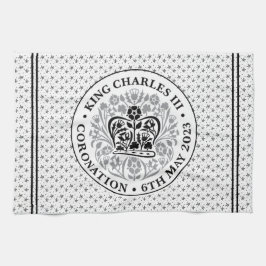 Krönungsemblem des Königs Charles III Geschirrtuch