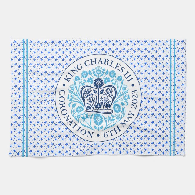 Krönungsemblem des Königs Charles III Geschirrtuch (Horizontal)