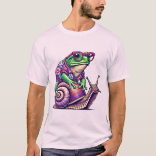 Kröte reitet Schnecke T-Shirt Design