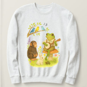 Krötenfrosch spielt Banjo Vintage Bluegrass Tier Sweatshirt