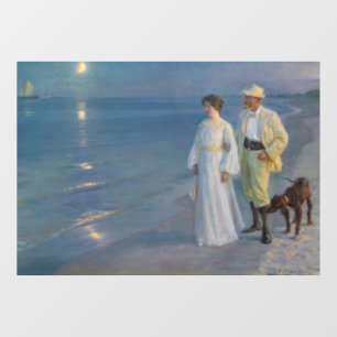 Kroyer - Der Künstler und seine Ehefrau am Strand Fensteraufkleber