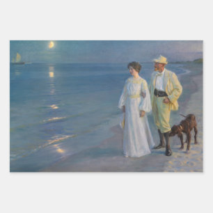 Kroyer - Der Künstler und seine Ehefrau am Strand Geschenkpapier Set