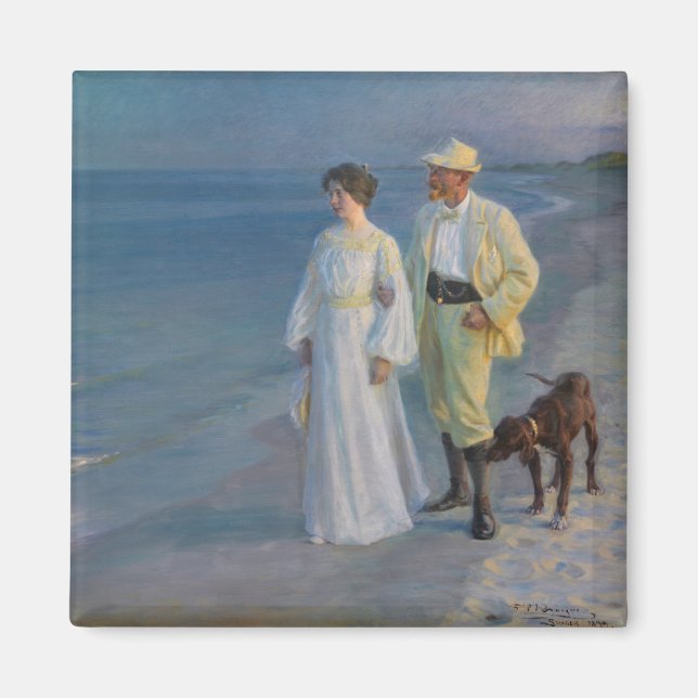 Kroyer - Der Künstler und seine Ehefrau am Strand Magnet (Vorne)